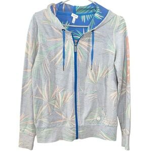 Bench sweater size Small, hooded and has a zipper, inverted design